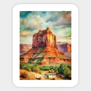 Capitol Reef National Park Watercolor Sticker